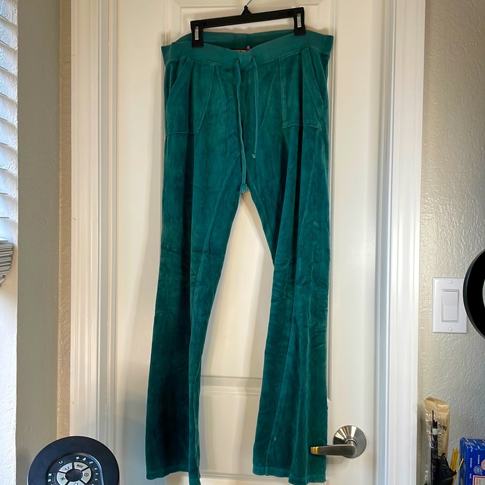 Teal blue juicy couture velour tracksuit pants